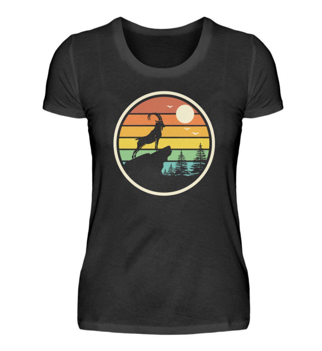 Ziege Retro · Damen T-Shirt-Damen Basic T-Shirt-Black-S-Agrarstarz
