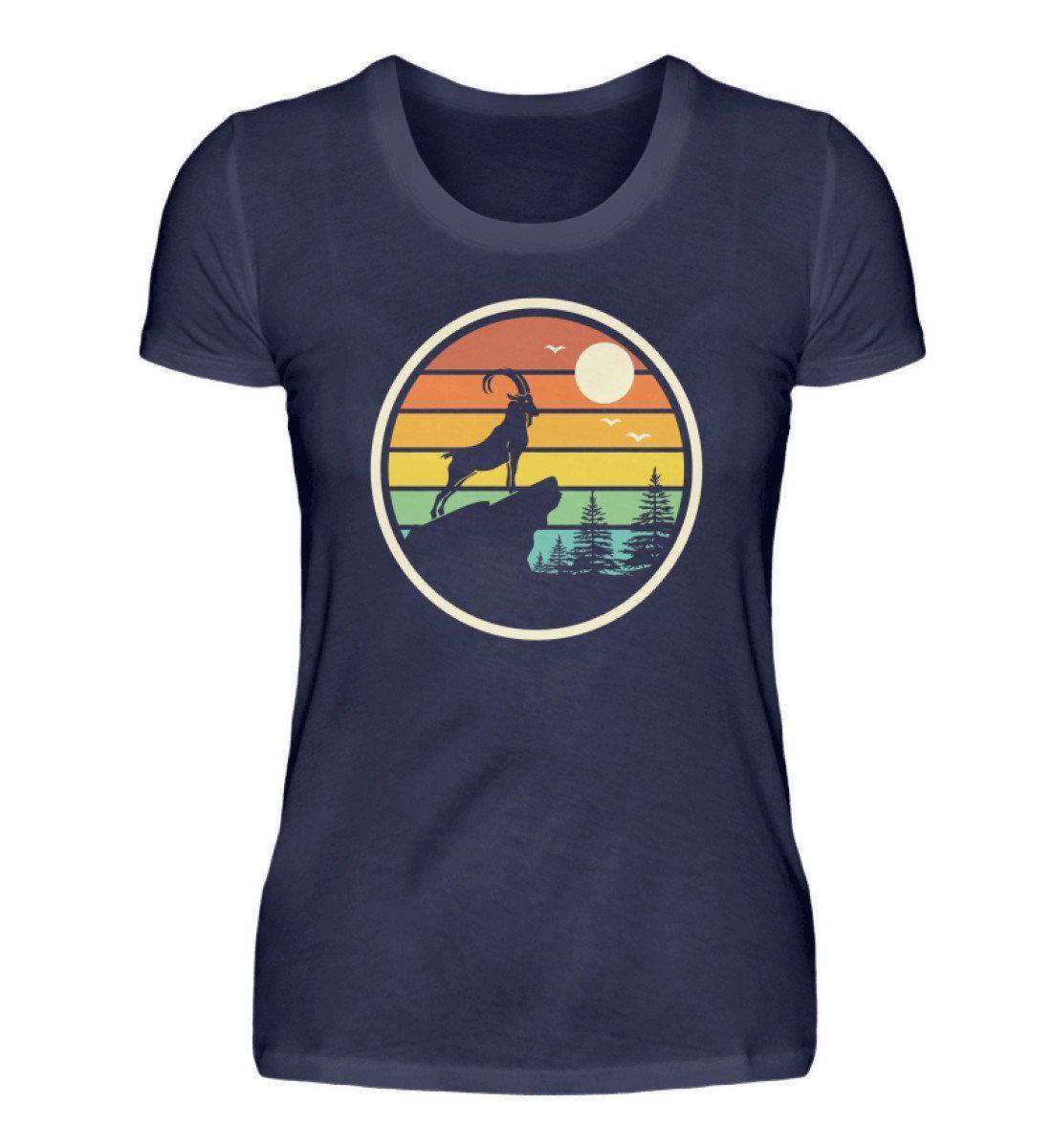 Ziege Retro · Damen T-Shirt-Damen Basic T-Shirt-Navy-S-Agrarstarz