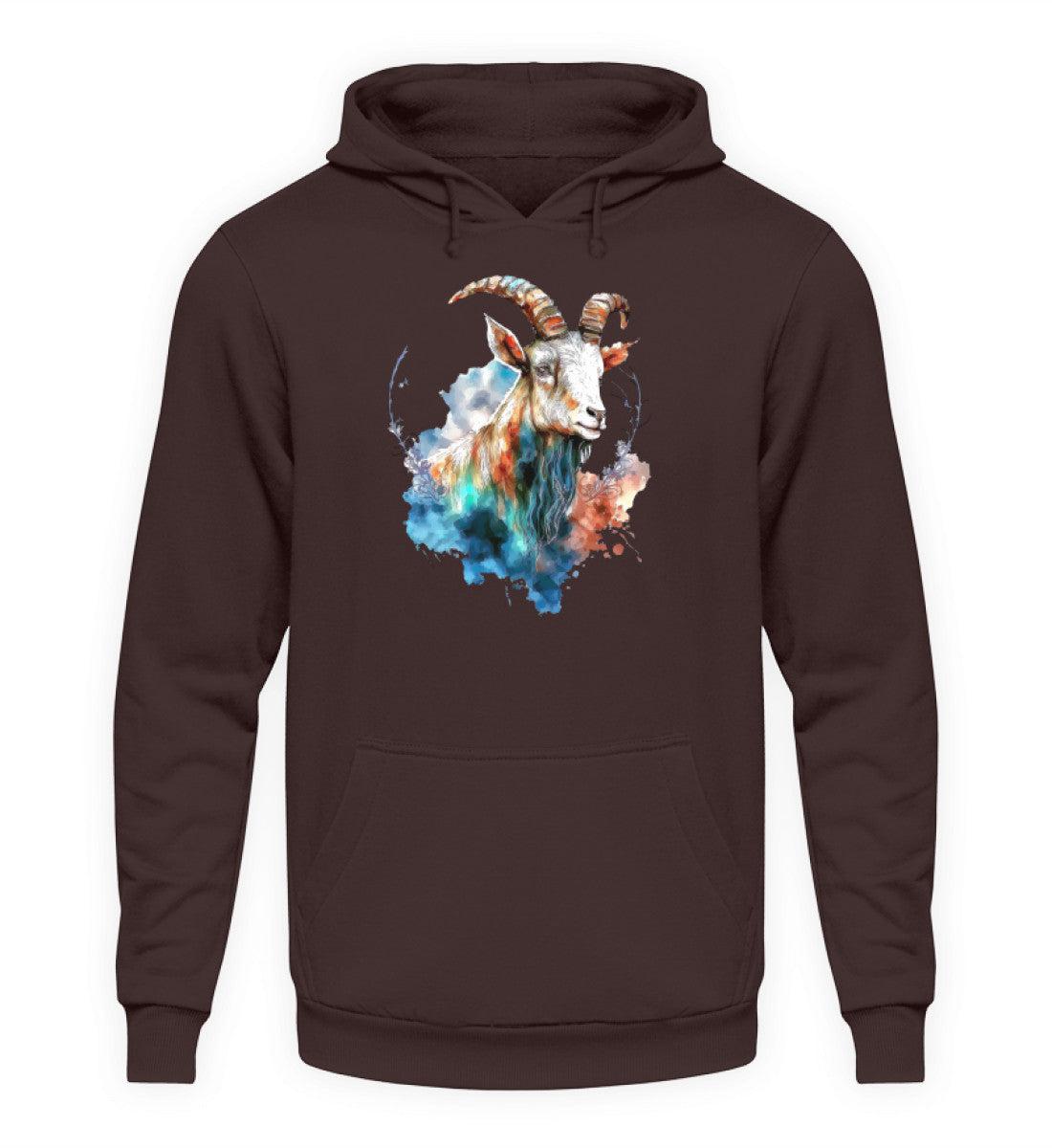 Ziege Wasserfarben 1 · Unisex Kapuzenpullover Hoodie-Unisex Hoodie-Hot Chocolate-S-Agrarstarz