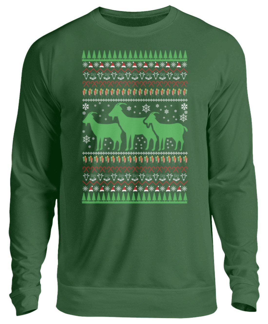 Ziegen 3 Ugly Christmas · Unisex Sweatshirt Pullover-Unisex Sweatshirt-Bottle Green-S-Agrarstarz