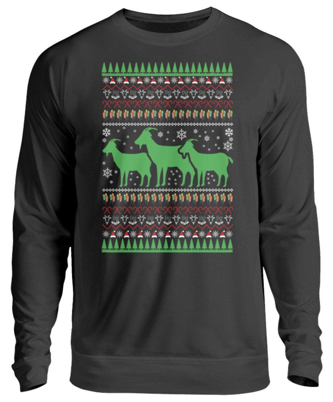 Ziegen 3 Ugly Christmas · Unisex Sweatshirt Pullover-Unisex Sweatshirt-Jet Black-S-Agrarstarz