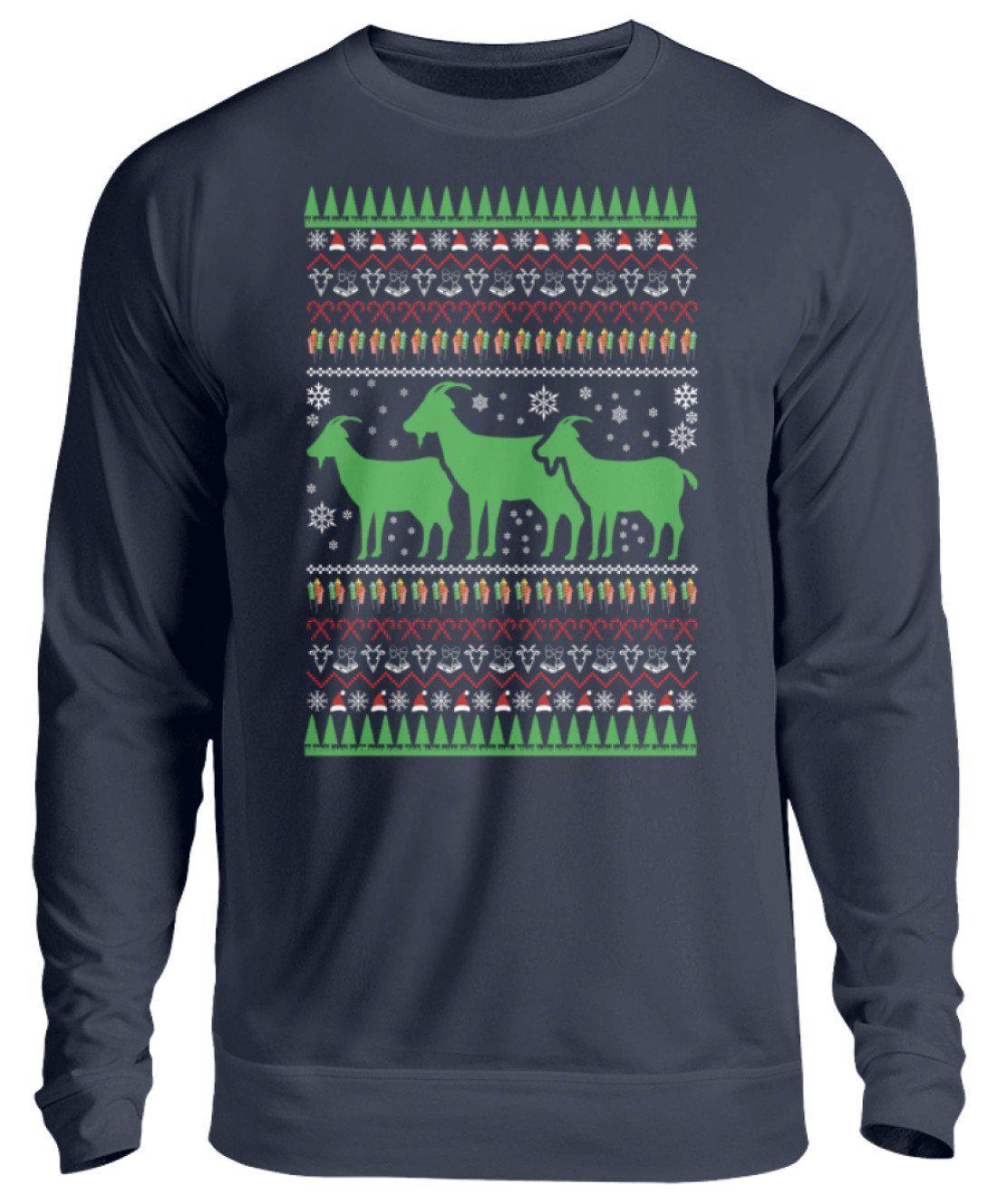 Ziegen 3 Ugly Christmas · Unisex Sweatshirt Pullover-Unisex Sweatshirt-Oxford Navy-S-Agrarstarz