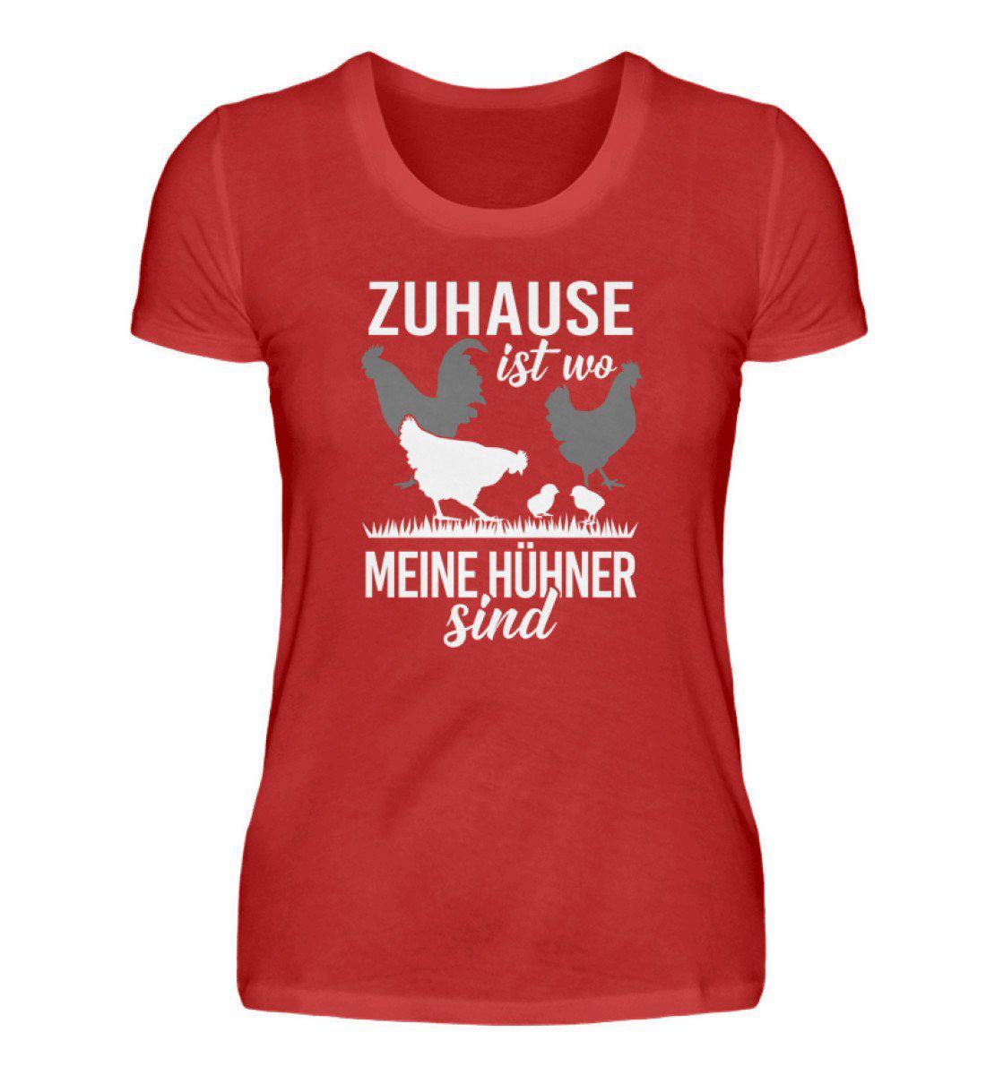 Zuhause Hühner · Damen T-Shirt-Damen Basic T-Shirt-Red-S-Agrarstarz