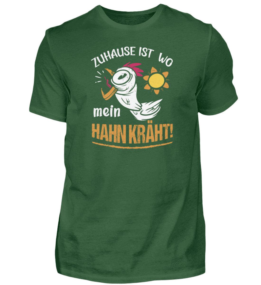 Zuhause ist wo mein Hahn kräht · Damen T-Shirt-Herren Basic T-Shirt-Bottle Green-S-Agrarstarz
