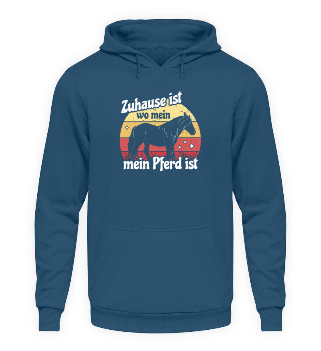 Zuhause ist wo mein pferd ist · Unisex Kapuzenpullover Hoodie-Unisex Hoodie-Airforce Blue-S-Agrarstarz
