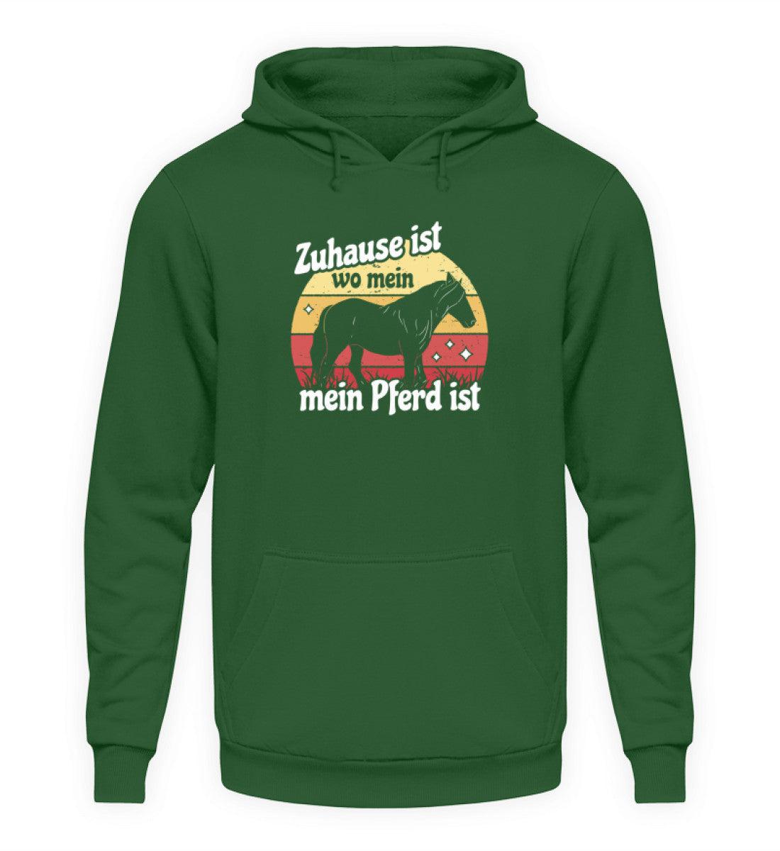 Zuhause ist wo mein pferd ist · Unisex Kapuzenpullover Hoodie-Unisex Hoodie-Bottle Green-S-Agrarstarz