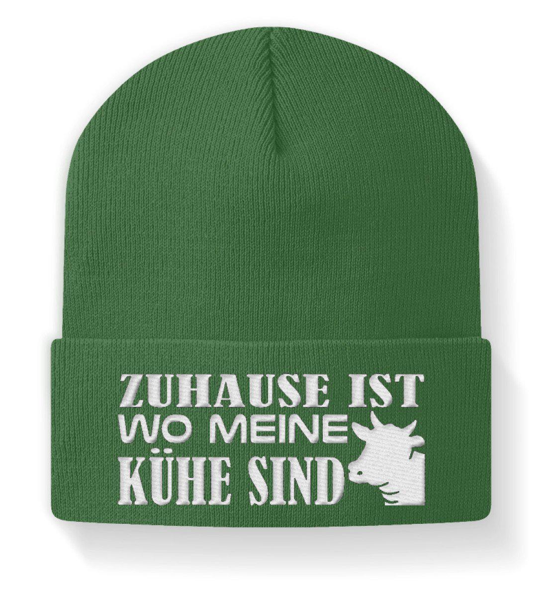 Zuhause ist wo meine Kühe sind · Beanie Mütze-Beanie mit Stick-Moss Green-M-Agrarstarz