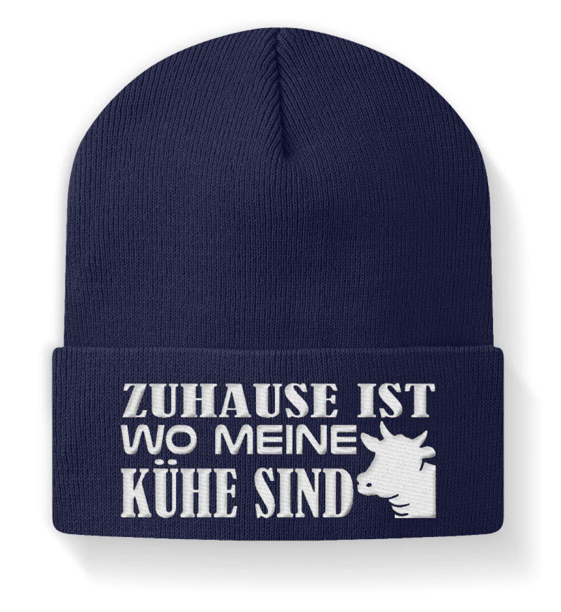 Zuhause ist wo meine Kühe sind · Beanie Mütze-Beanie mit Stick-Navy-M-Agrarstarz