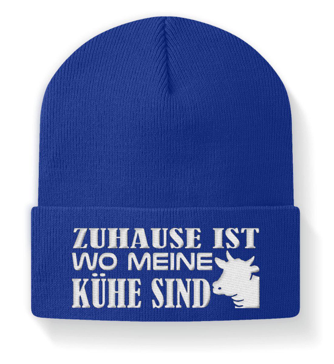Zuhause ist wo meine Kühe sind · Beanie Mütze-Beanie mit Stick-Royal-M-Agrarstarz