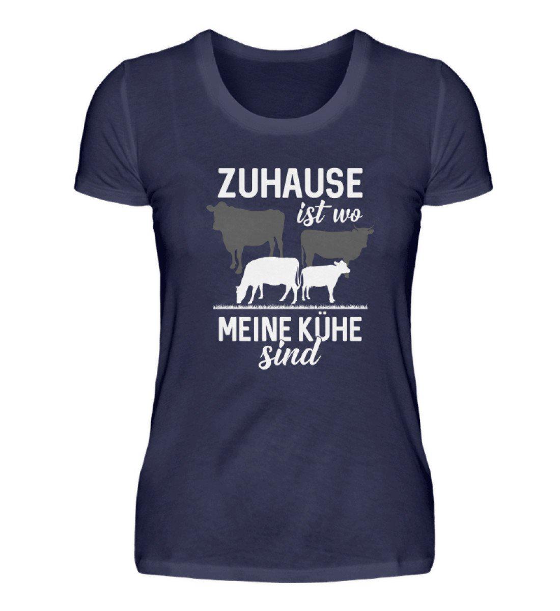 Zuhause ist wo meine Kühe sind · Damen T-Shirt-Damen Basic T-Shirt-Navy-S-Agrarstarz