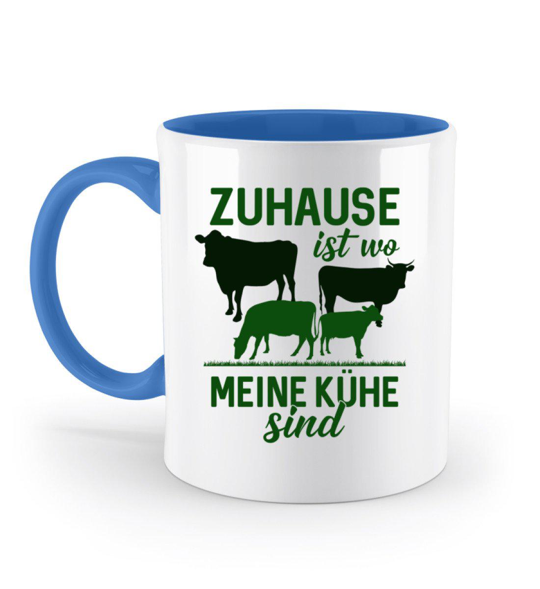 Zuhause ist wo meine Kühe sind · Keramik Tasse zweifarbig-Keramik Tasse Zweifarbig-Blue-330ml-Agrarstarz