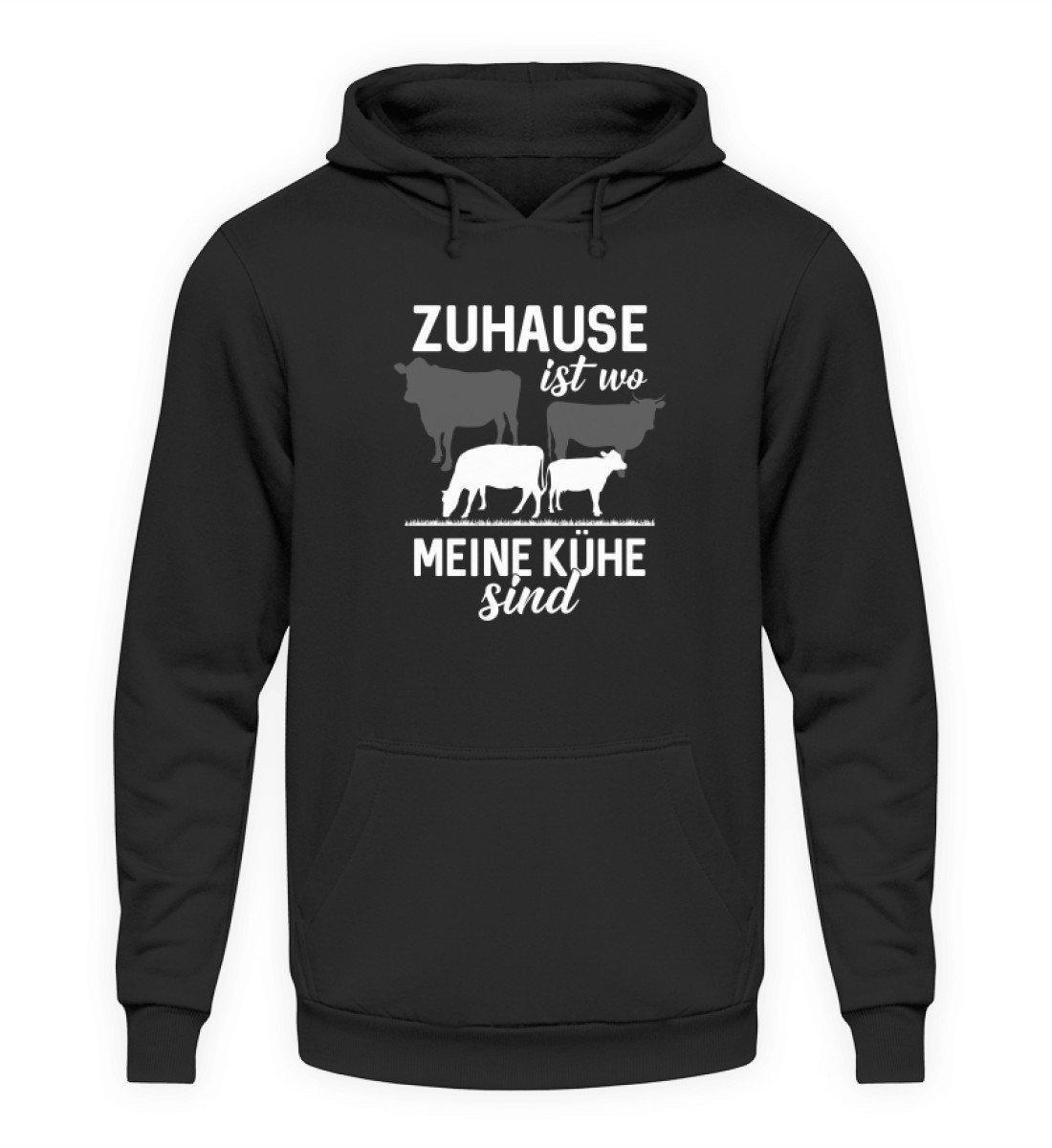 Zuhause ist wo meine Kühe sind · Unisex Kapuzenpullover Hoodie-Unisex Hoodie-Jet Black-L-Agrarstarz