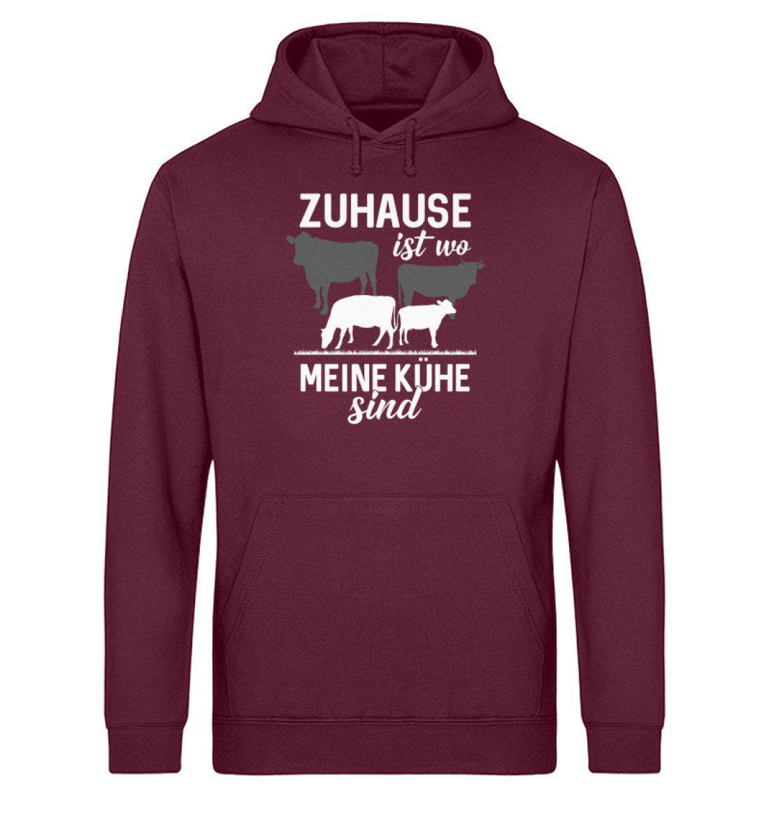 Zuhause ist wo meine Kühe sind · Unisex Organic Hoodie-Drummer Hoodie ST/ST-Burgundy-XS-Agrarstarz