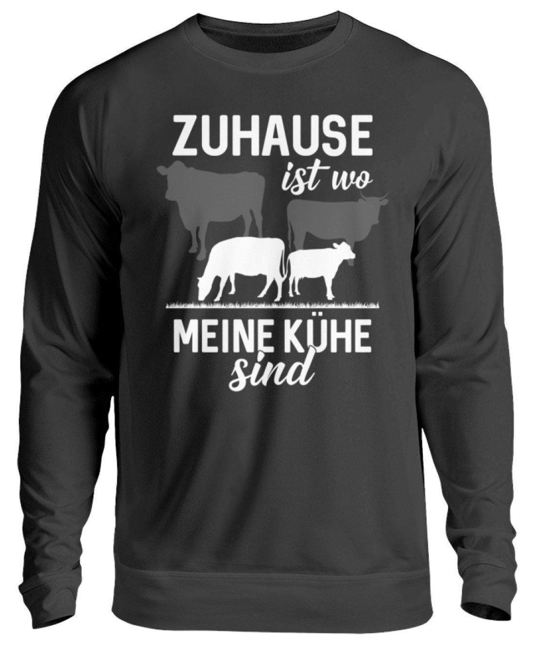 Zuhause ist wo meine Kühe sind · Unisex Sweatshirt Pullover-Unisex Sweatshirt-Jet Black-S-Agrarstarz