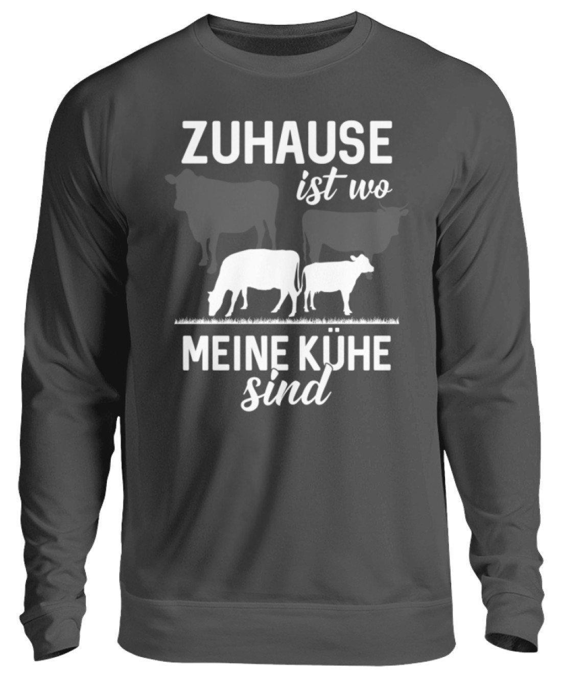 Zuhause ist wo meine Kühe sind · Unisex Sweatshirt Pullover-Unisex Sweatshirt-Storm Grey (Solid)-S-Agrarstarz