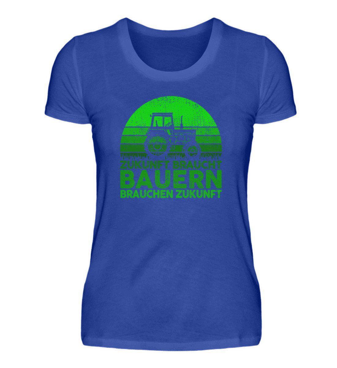 Zukunft braucht Bauern · Damen T-Shirt-Damen Basic T-Shirt-Neon Blue-S-Agrarstarz