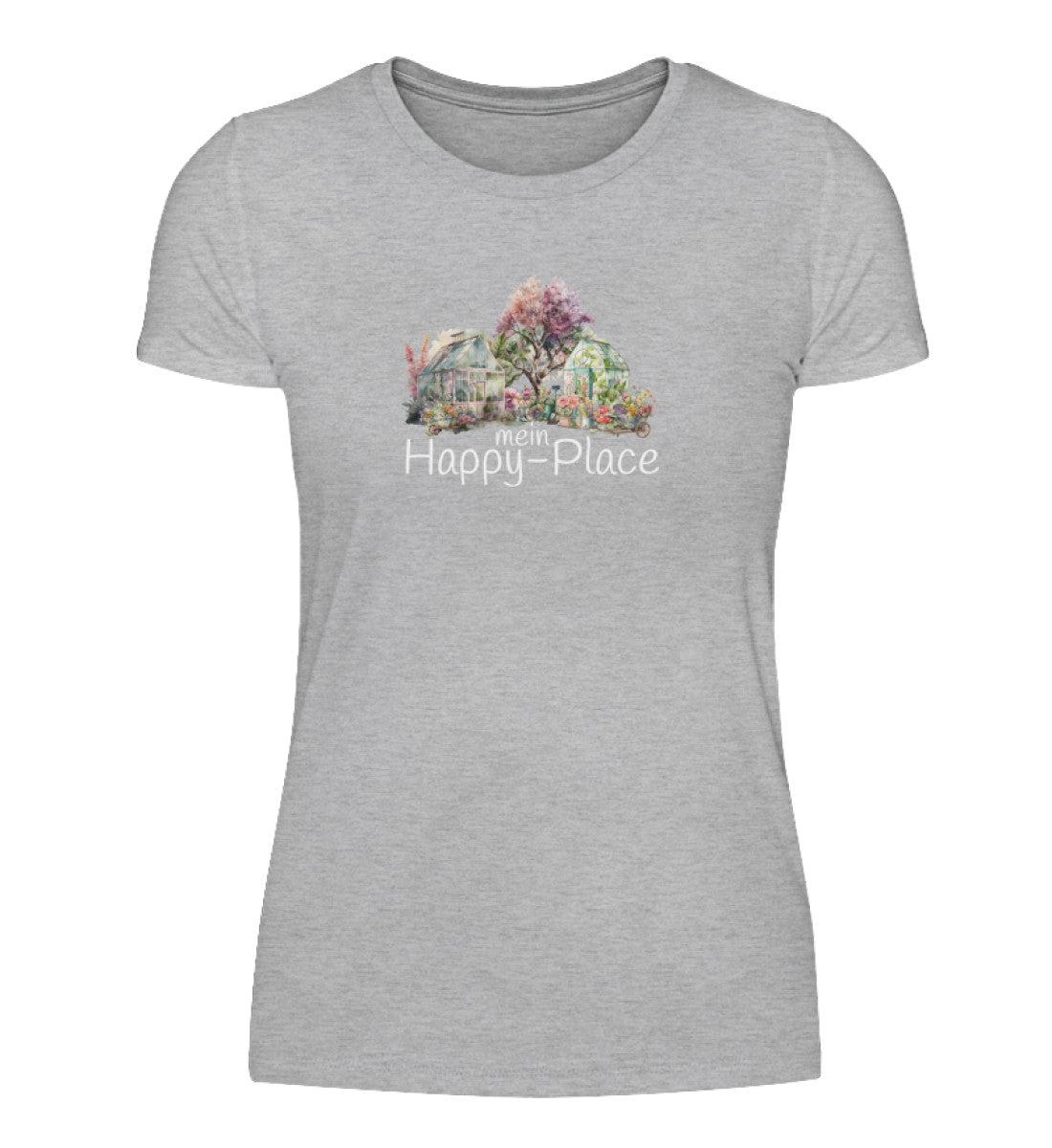 mein Happy Place · Damen T-Shirt-Damen Basic T-Shirt-Heather Grey-S-Agrarstarz