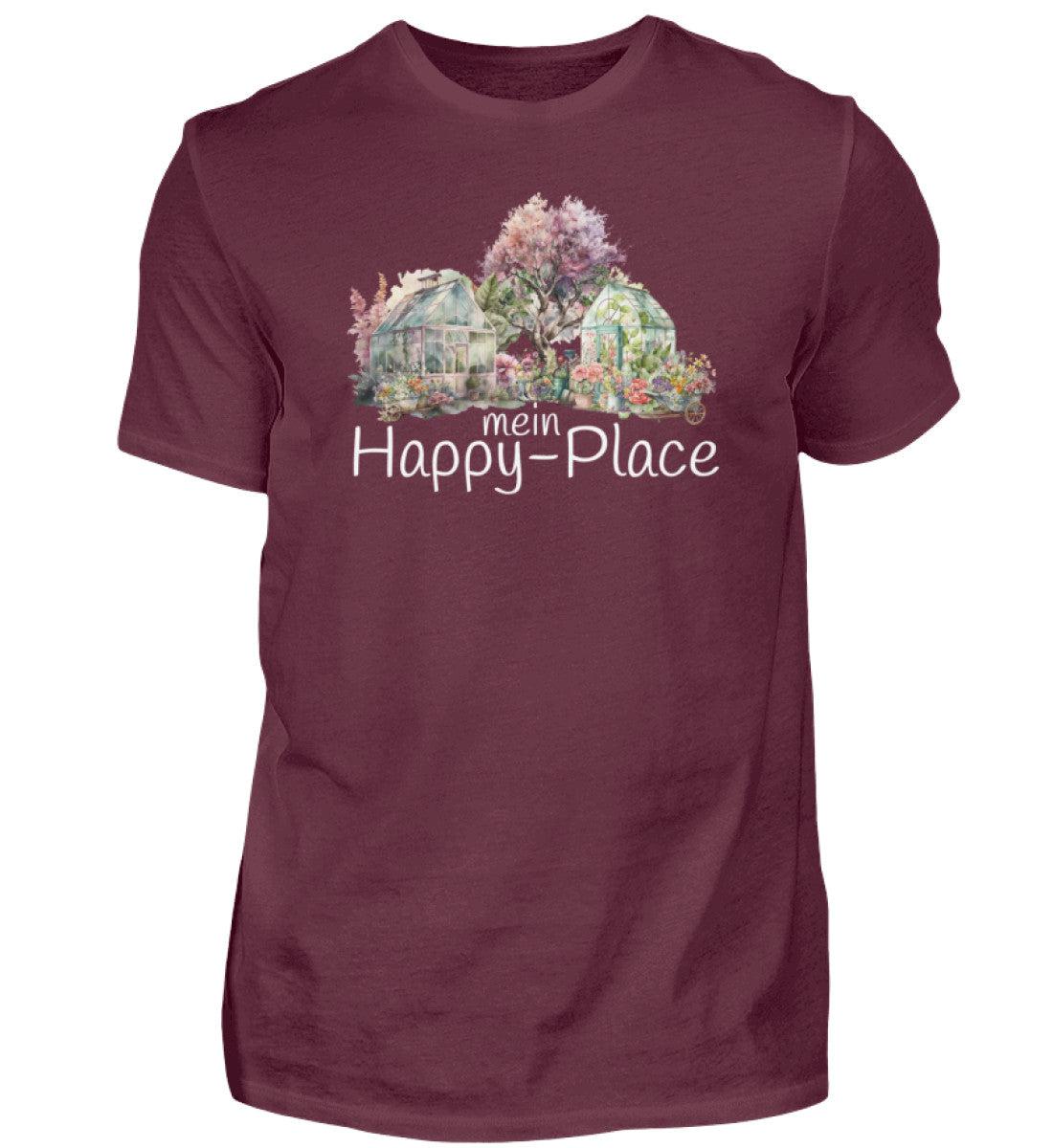 mein Happy Place · Herren T-Shirt-Herren Basic T-Shirt-Burgundy-S-Agrarstarz