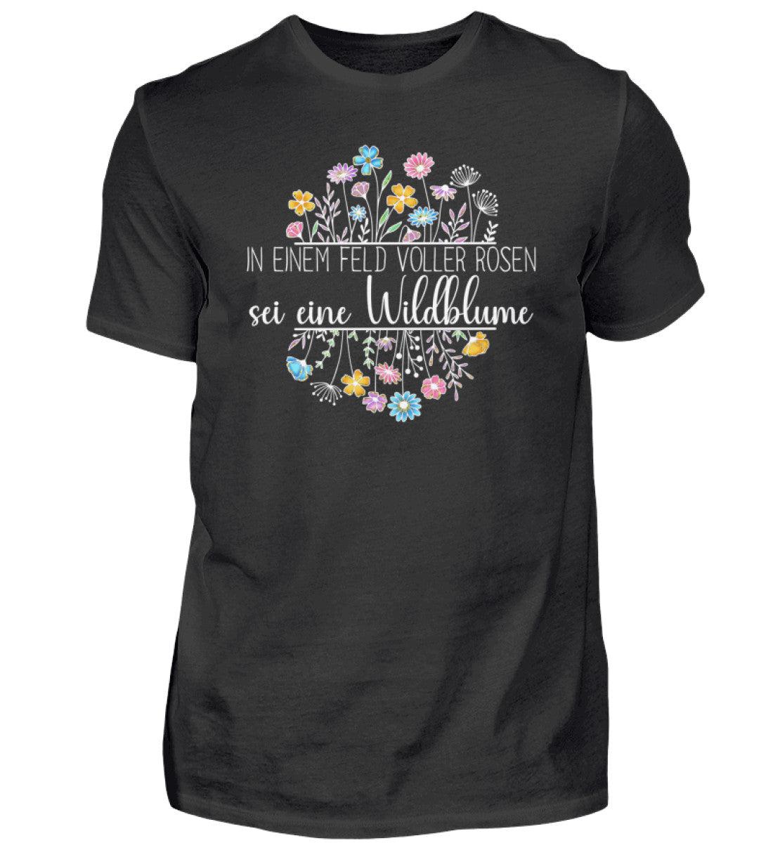 sei eine Wildblume · Herren T-Shirt-Herren Basic T-Shirt-Black-XS-Agrarstarz
