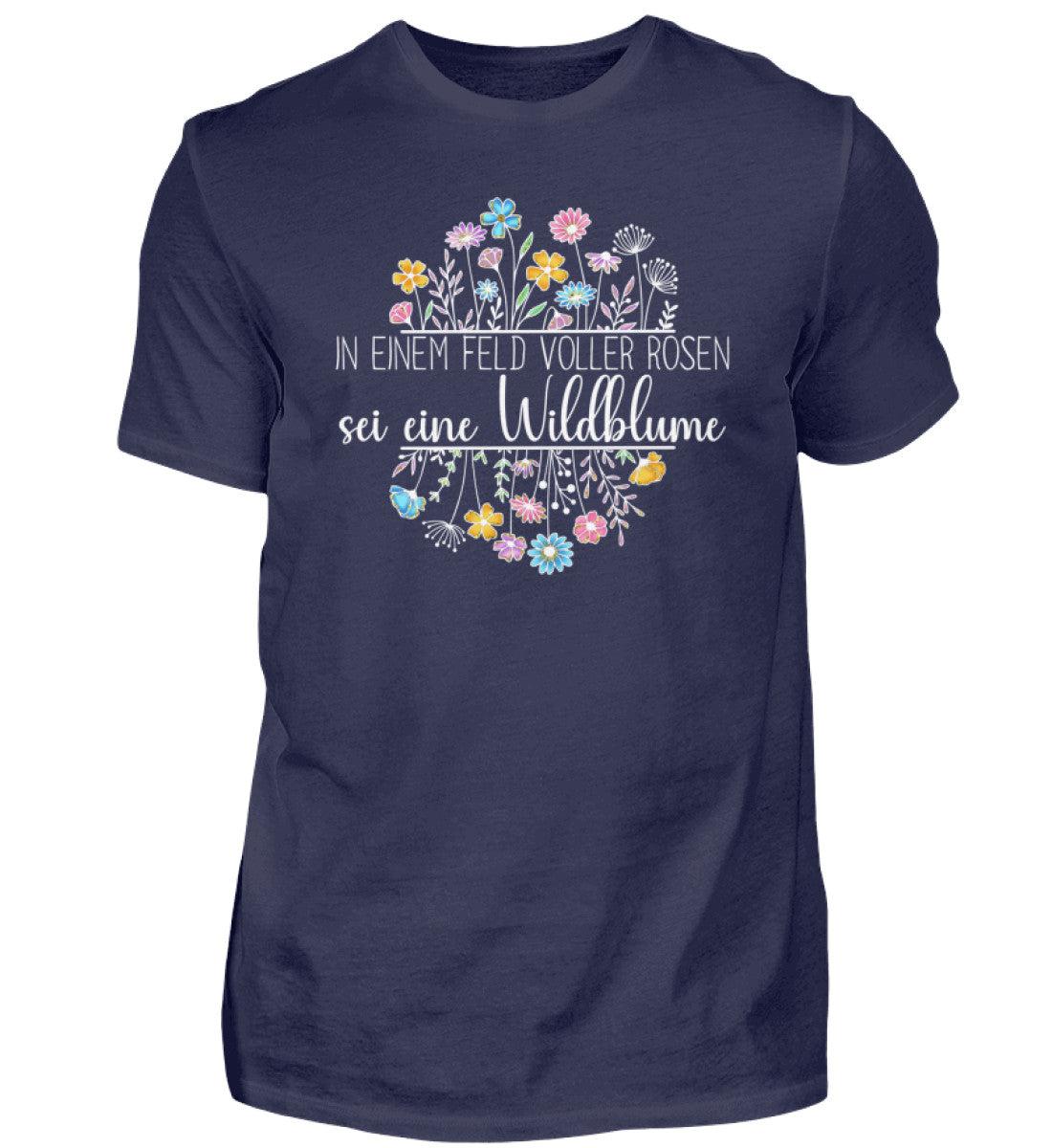 sei eine Wildblume · Herren T-Shirt-Herren Basic T-Shirt-Navy-S-Agrarstarz