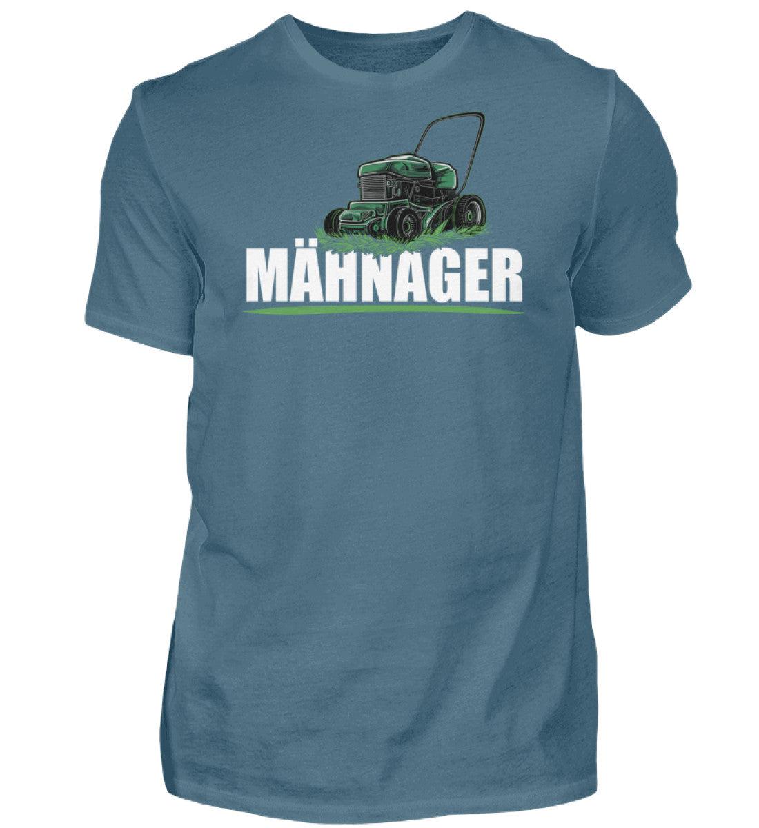 Mähnager Rasenmäher · Herren T-Shirt-Herren Basic T-Shirt-Stone Blue-S-Agrarstarz