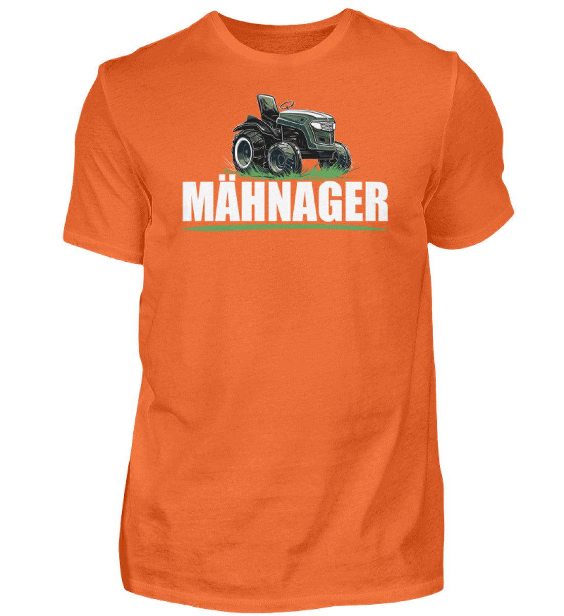 Mähnager Rasenmäher Traktor · Herren T-Shirt-Herren Basic T-Shirt-Orange Crush-S-Agrarstarz
