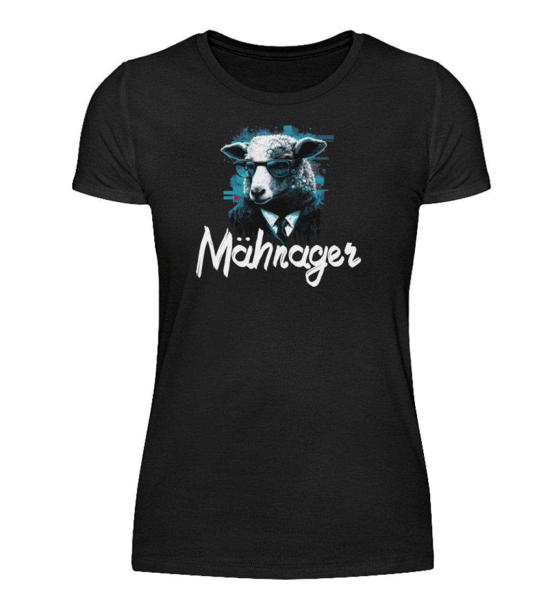 Mähnager Schaf · Damen T-Shirt-Damen Basic T-Shirt-Black-S-Agrarstarz