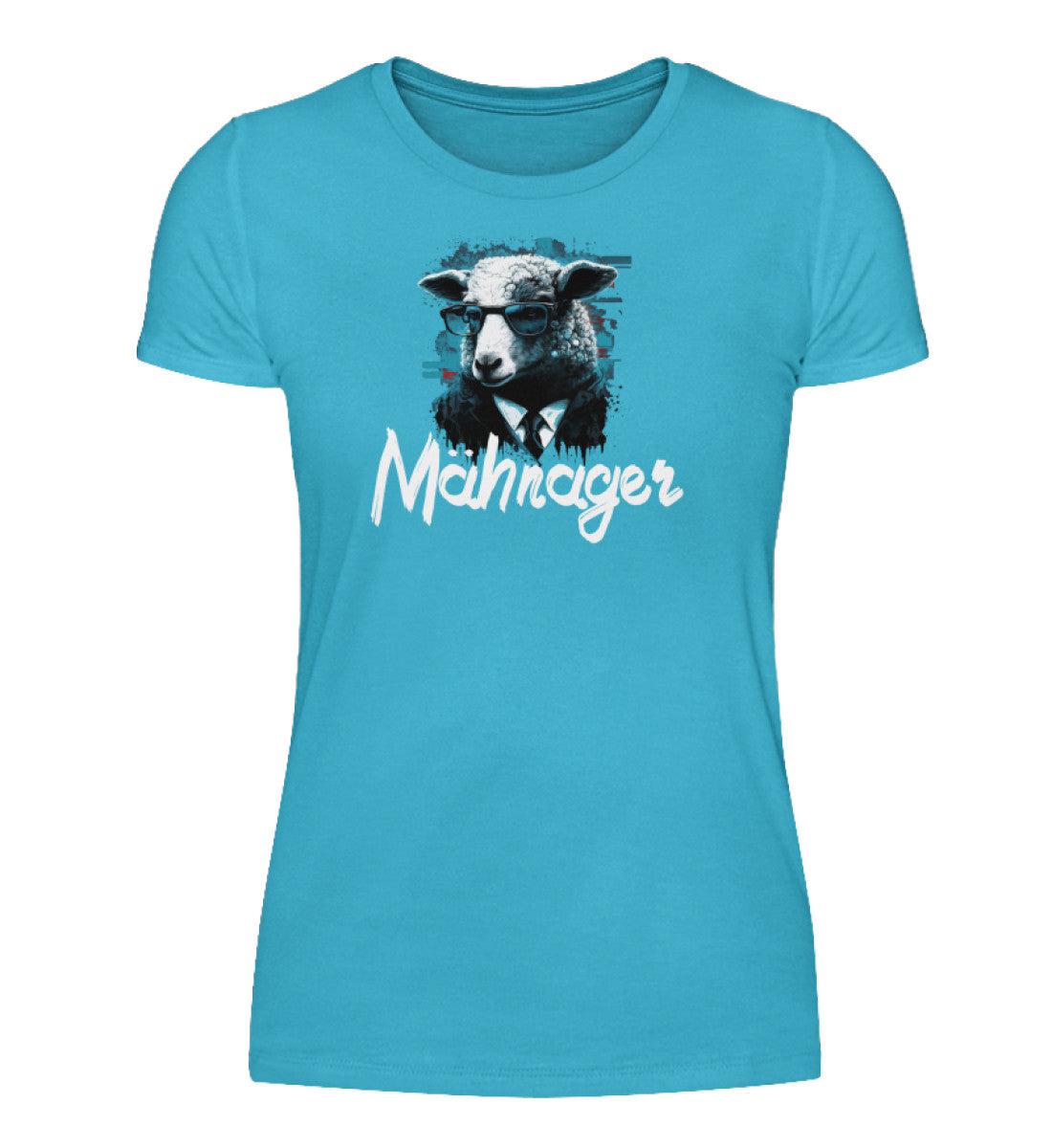 Mähnager Schaf · Damen T-Shirt-Damen Basic T-Shirt-Caribbean Blue-S-Agrarstarz