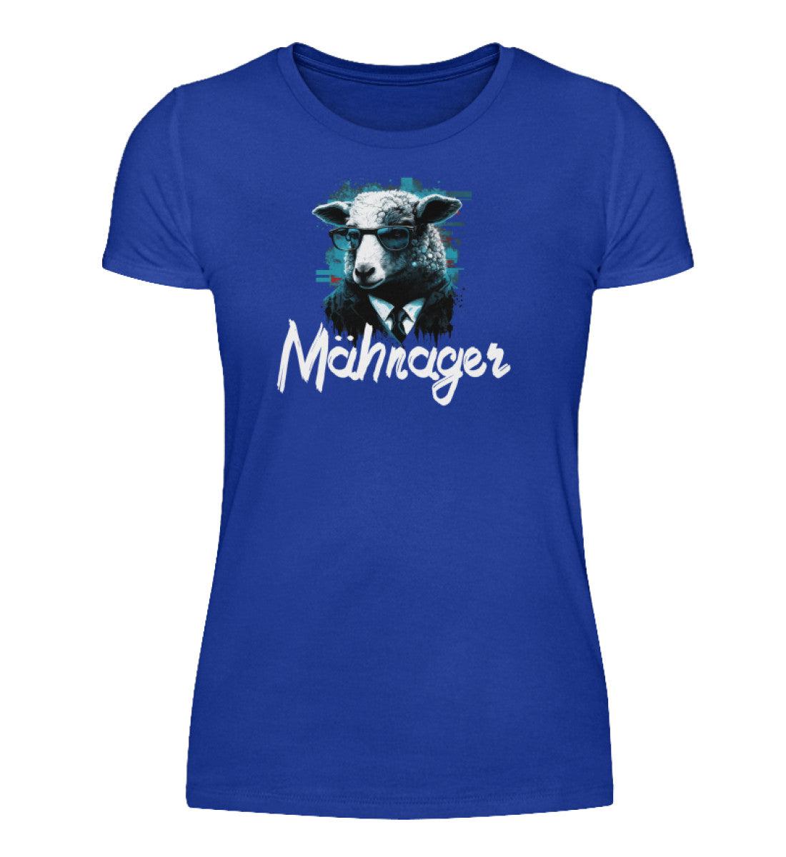 Mähnager Schaf · Damen T-Shirt-Damen Basic T-Shirt-Neon Blue-S-Agrarstarz