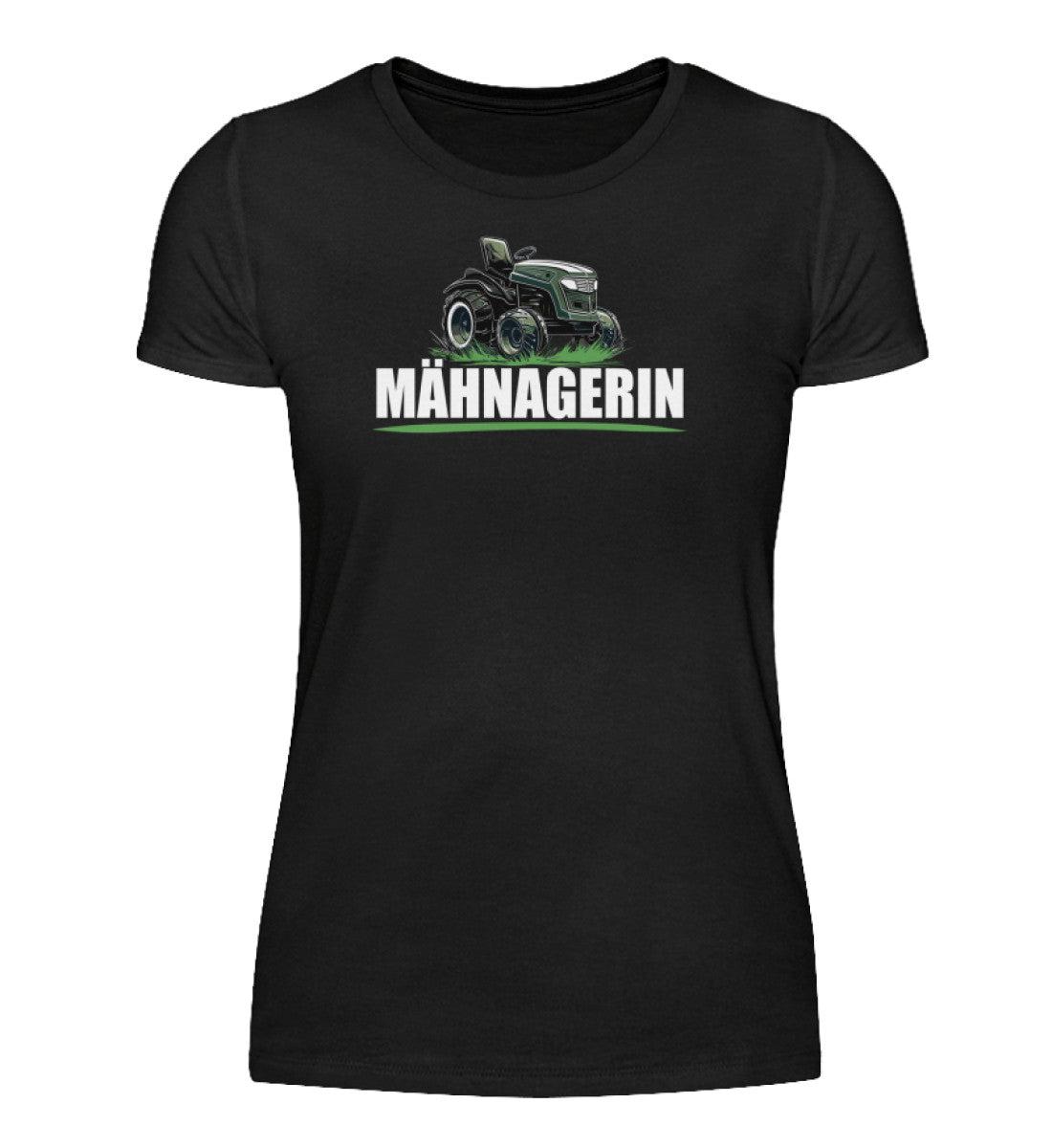Mähnagerin Rasenmäher Traktor · Damen T-Shirt-Damen Basic T-Shirt-Black-S-Agrarstarz