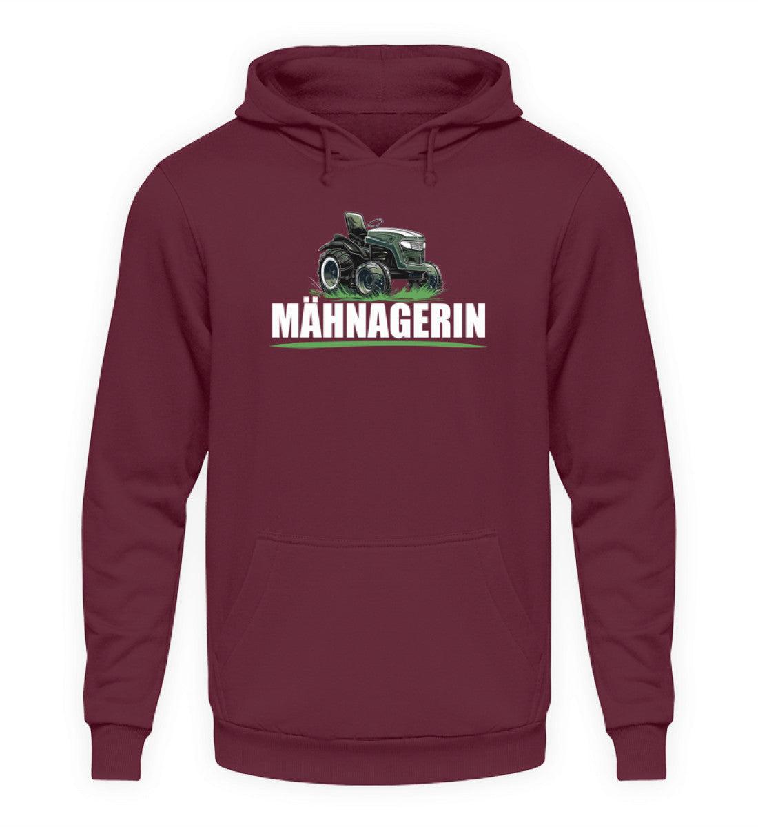 Mähnagerin Rasenmäher Traktor · Unisex Kapuzenpullover Hoodie-Unisex Hoodie-Burgundy-XS-Agrarstarz