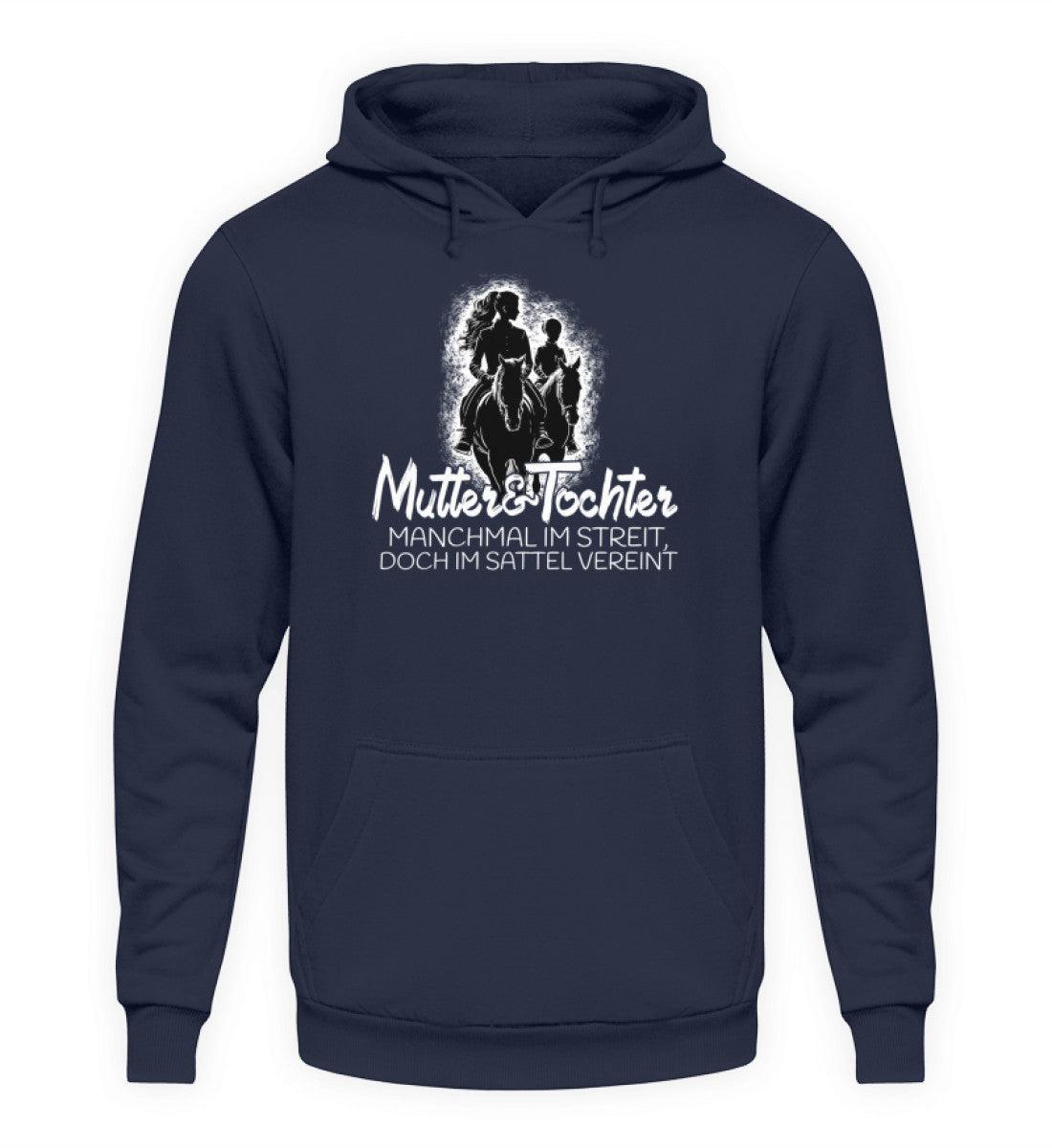 Mutter & Tochter im Sattel vereint · Unisex Kapuzenpullover Hoodie-Unisex Hoodie-Oxford Navy-XS-Agrarstarz