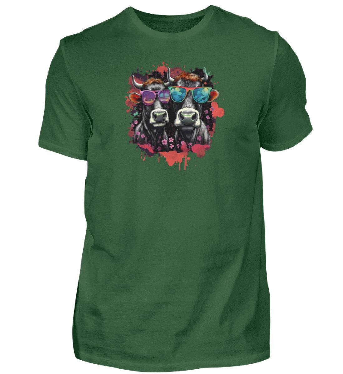 2 Kühe Sonnenbrille · Herren T-Shirt-Herren Basic T-Shirt-Bottle Green-S-Agrarstarz