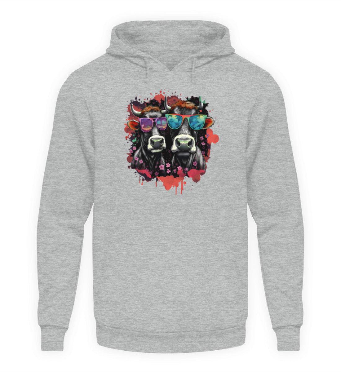 2 Kühe Sonnenbrille · Unisex Kapuzenpullover Hoodie-Unisex Hoodie-Heather Sport Grey-XS-Agrarstarz