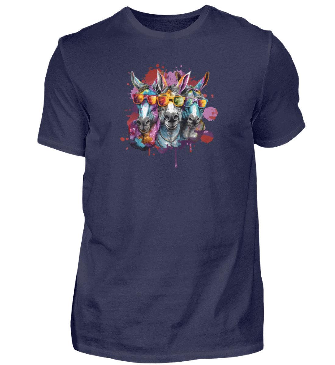 3 Esel Sonnenbrille · Herren T-Shirt-Herren Basic T-Shirt-Navy-S-Agrarstarz