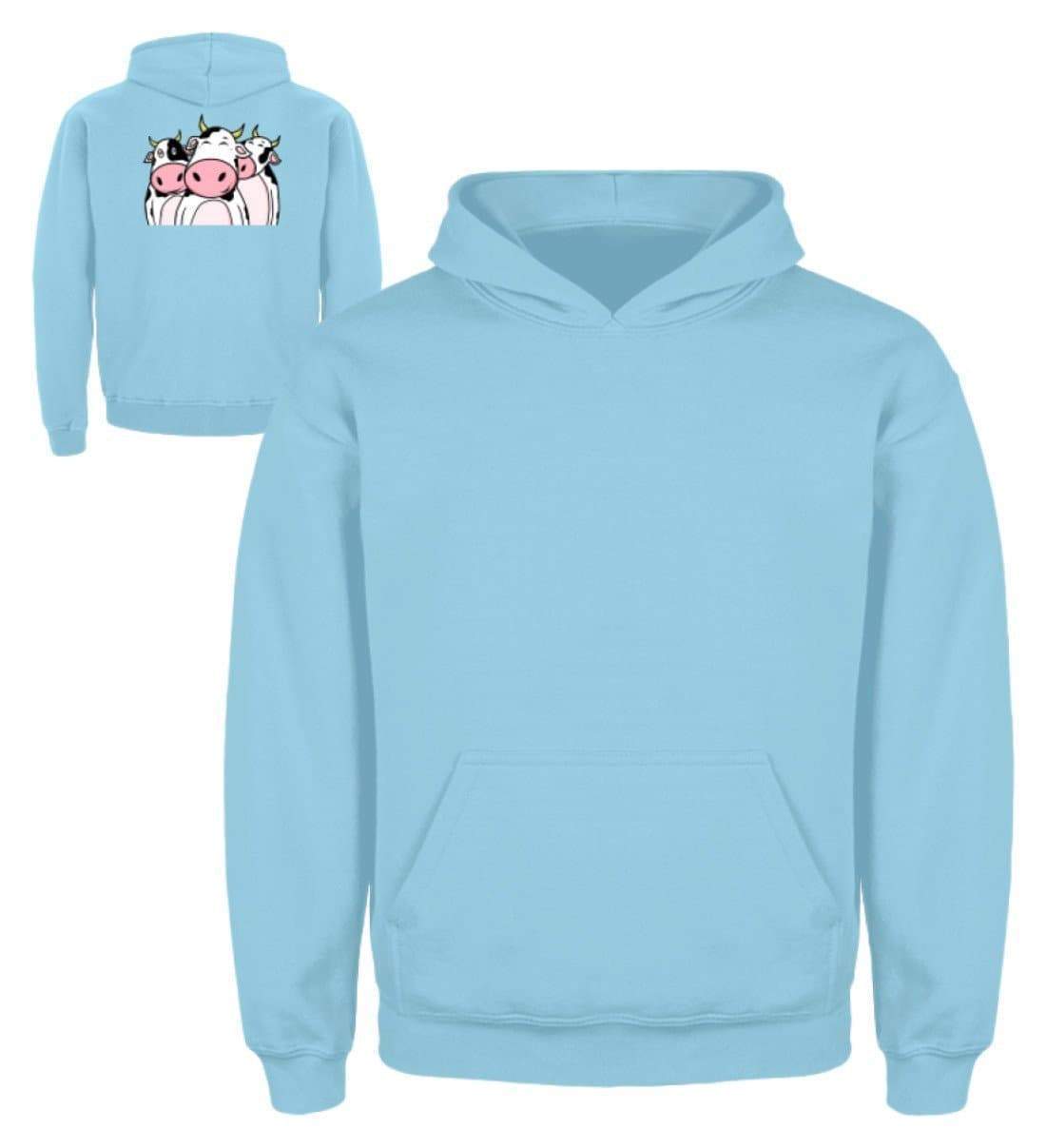 3 Kühe · Kinder Kapuzenpullover Hoodie-Kinder Hoodie-Sky Blue-3/4 (98/104)-Agrarstarz