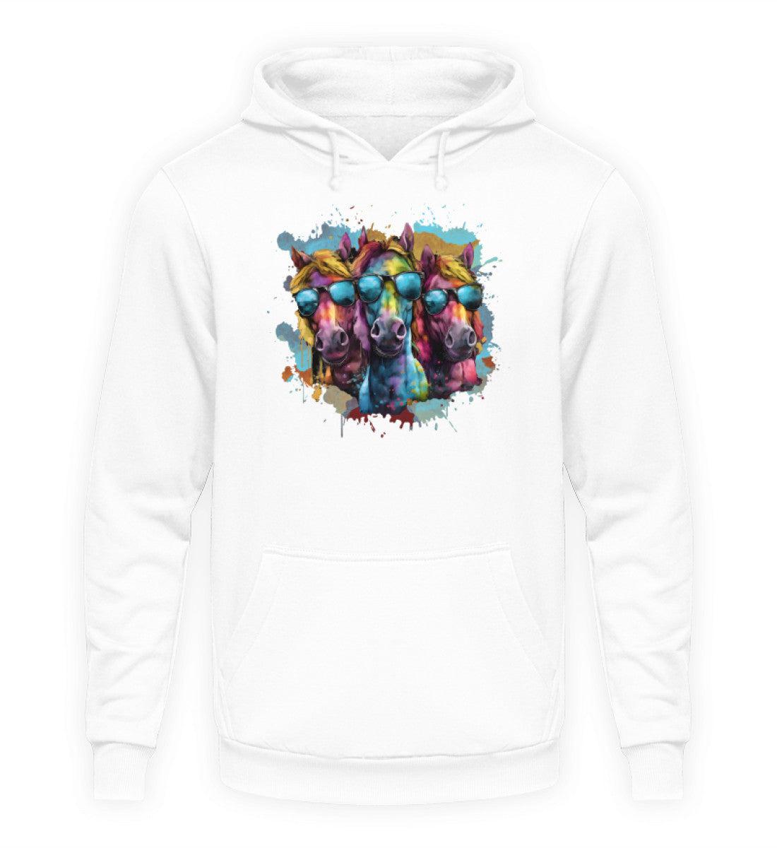 3 Pferde Sonnenbrille 2 · Unisex Kapuzenpullover Hoodie-Unisex Hoodie-Arctic White-XS-Agrarstarz