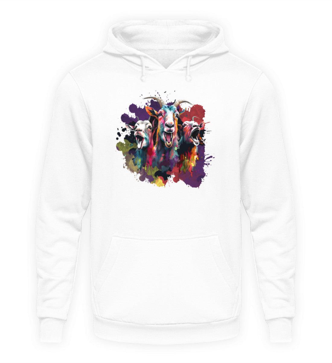 3 Ziegen Wasserfarben · Unisex Kapuzenpullover Hoodie-Unisex Hoodie-Arctic White-XS-Agrarstarz