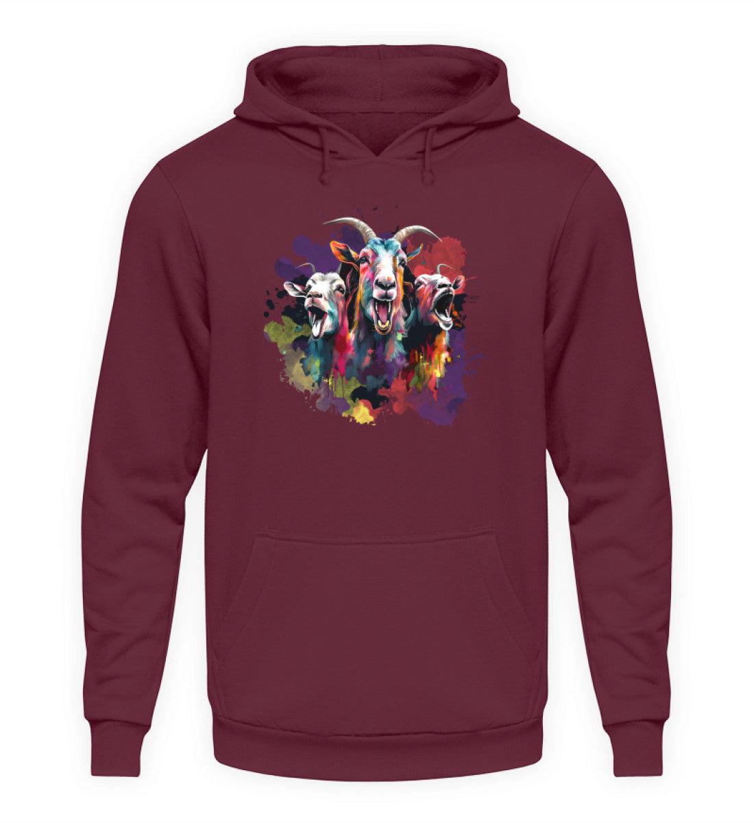 3 Ziegen Wasserfarben · Unisex Kapuzenpullover Hoodie-Unisex Hoodie-Burgundy-XS-Agrarstarz