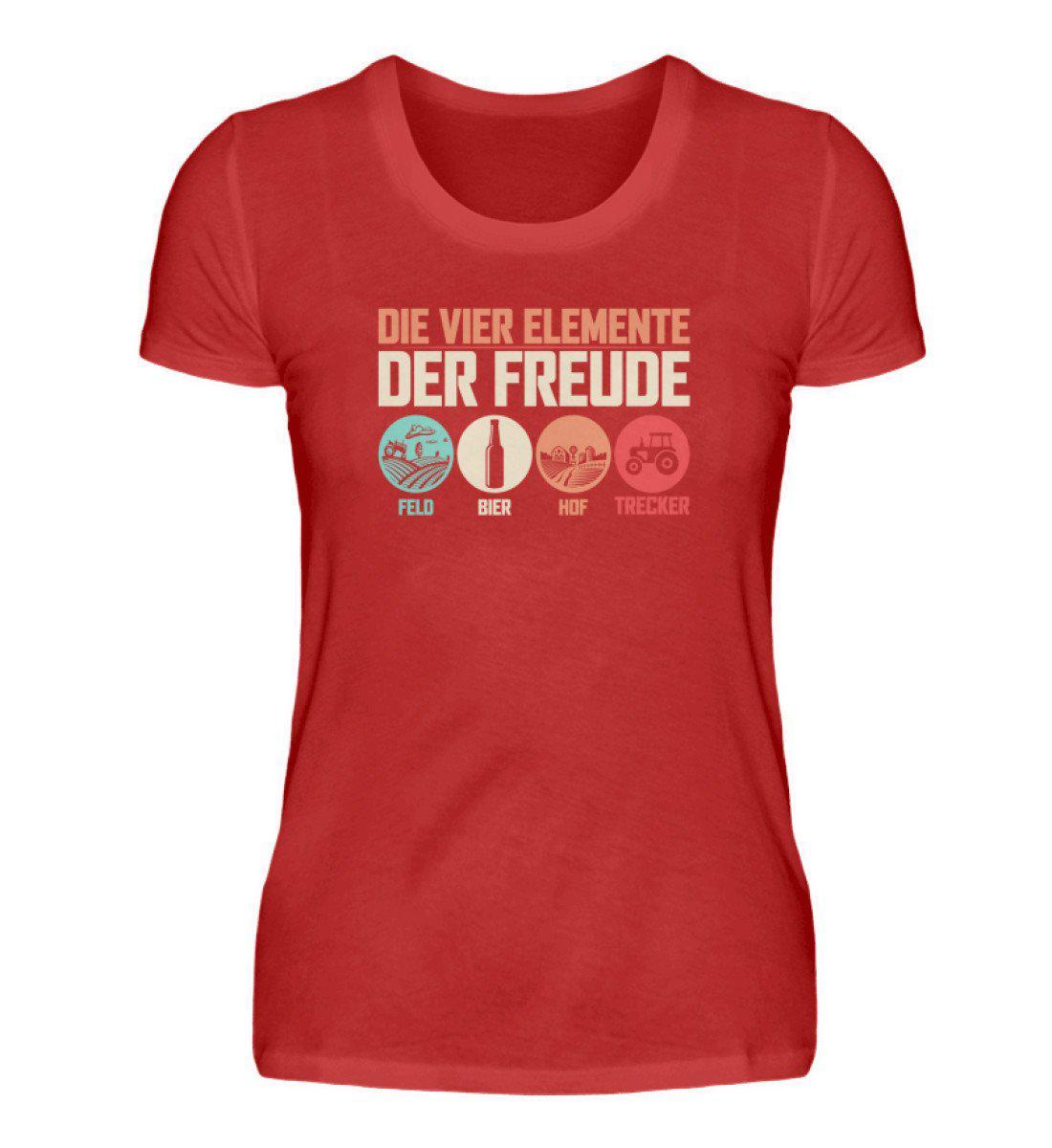 4 Elemente der Freude · Damen T-Shirt-Damen Basic T-Shirt-Red-S-Agrarstarz