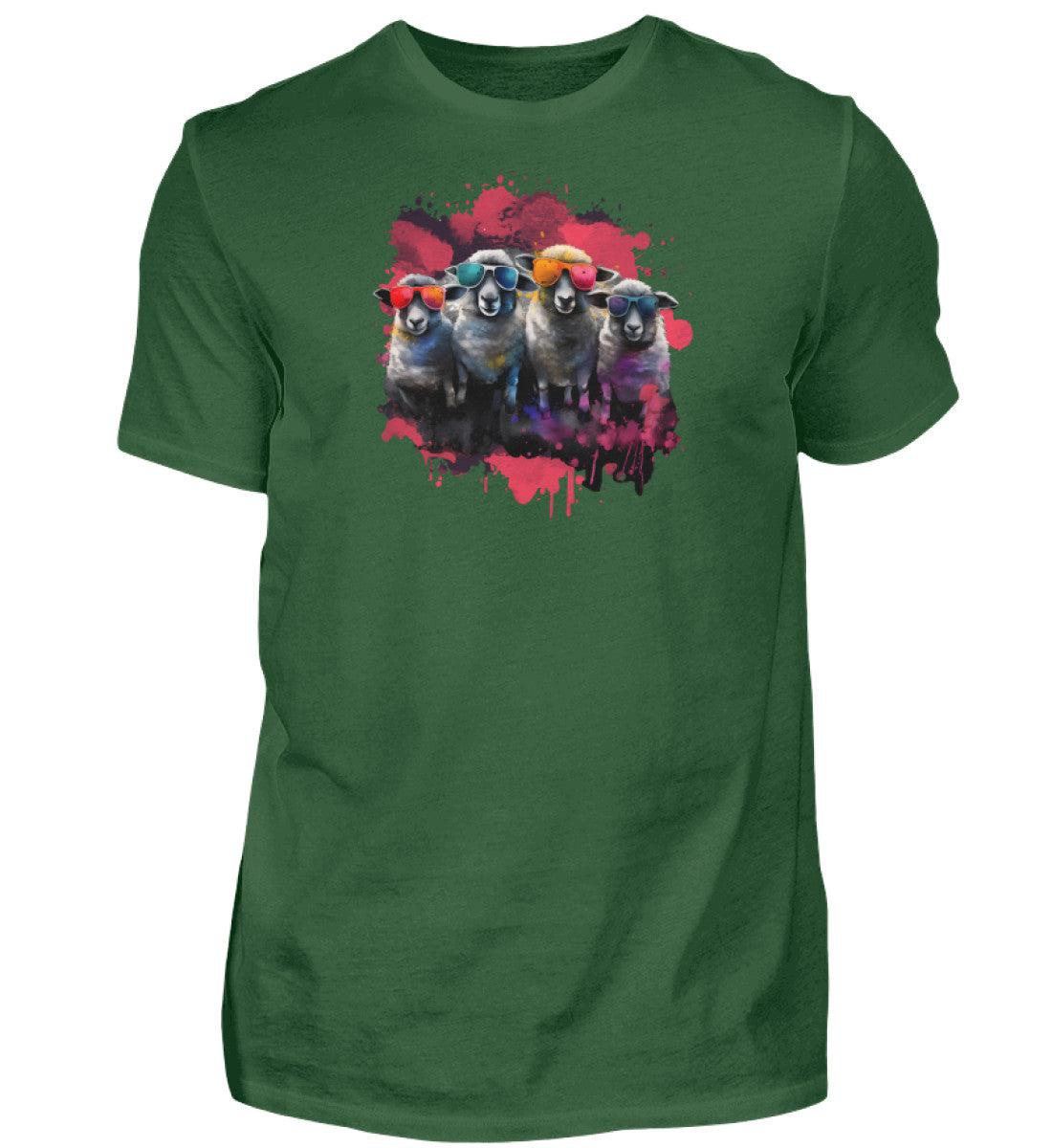 4 Schafe Wasserfarben · Herren T-Shirt-Herren Basic T-Shirt-Bottle Green-S-Agrarstarz