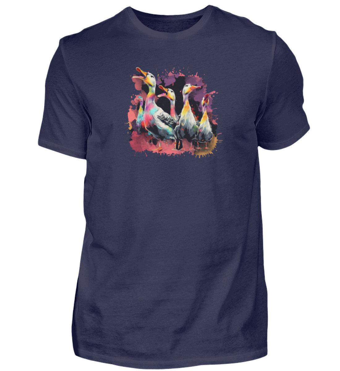 5 Enten Wasserfarben · Herren T-Shirt-Herren Basic T-Shirt-Navy-S-Agrarstarz