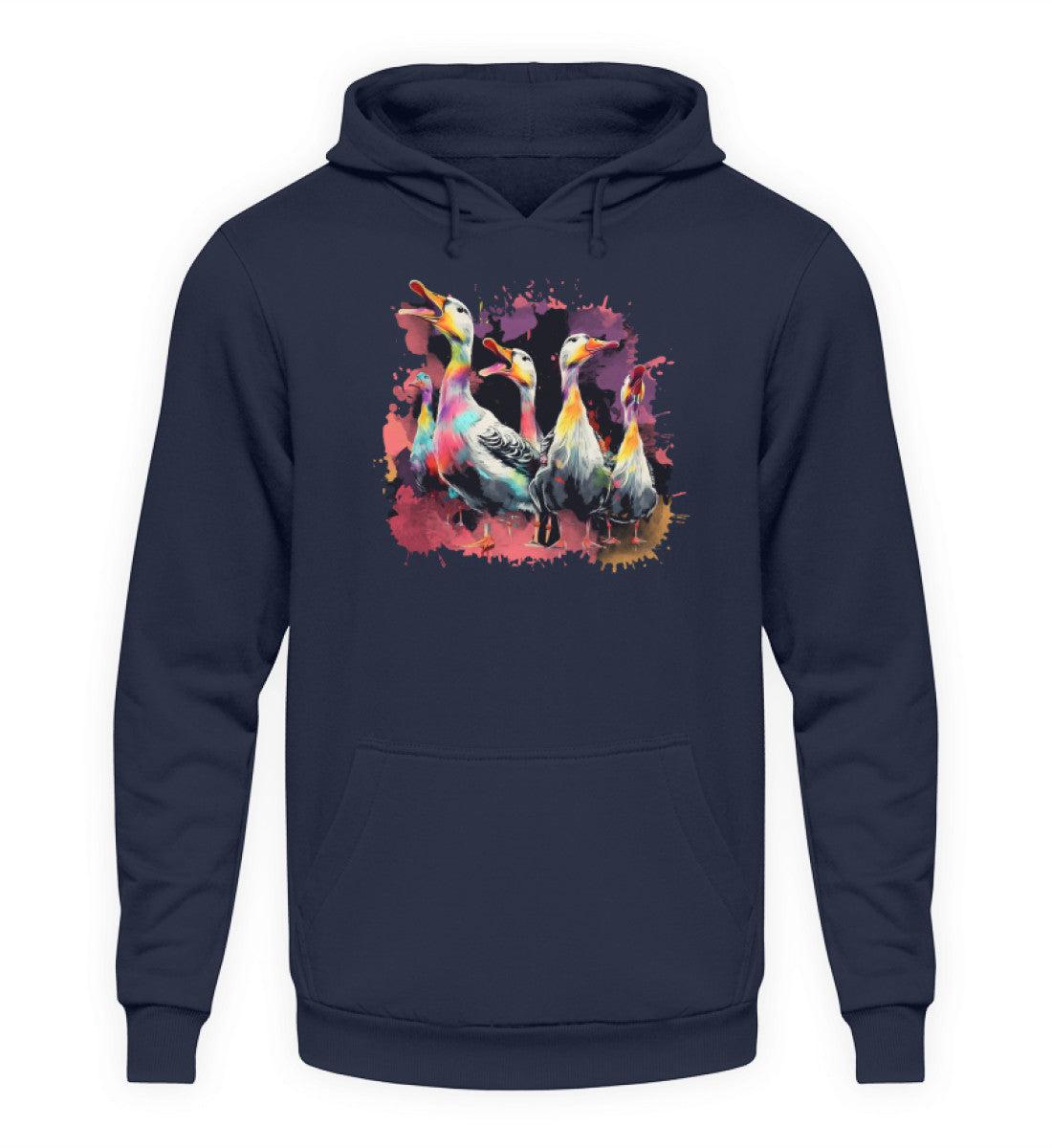 5 Enten Wasserfarben · Unisex Kapuzenpullover Hoodie-Unisex Hoodie-Oxford Navy-XS-Agrarstarz