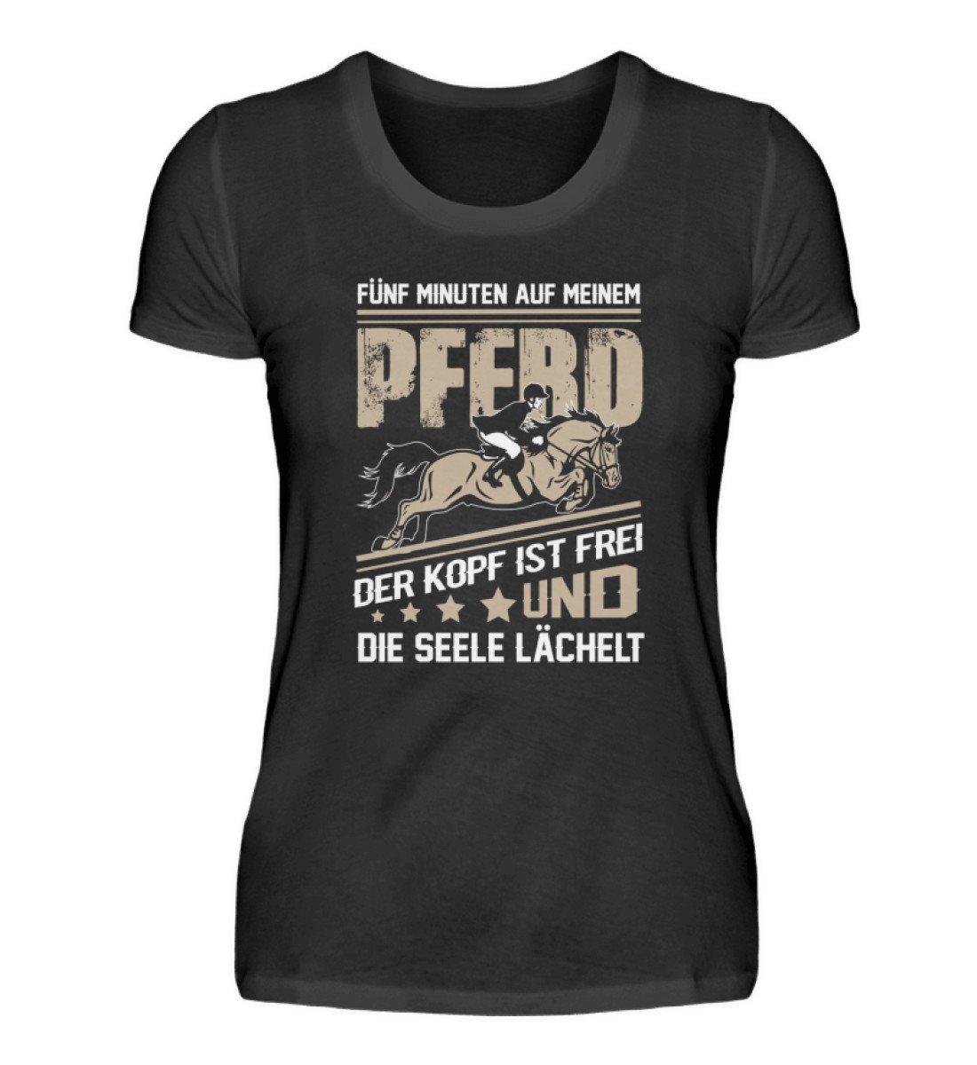 5 Minuten Pferd · Damen T-Shirt-Damen Basic T-Shirt-Black-S-Agrarstarz