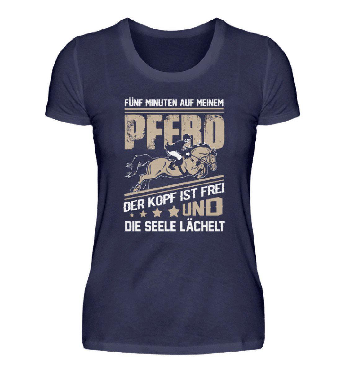 5 Minuten Pferd · Damen T-Shirt-Damen Basic T-Shirt-Navy-S-Agrarstarz