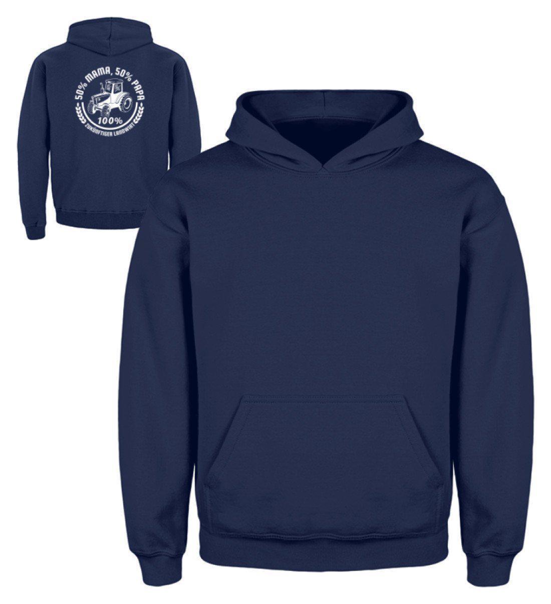 50% Mama 50% Papa · Kinder Kapuzenpullover Hoodie-Kinder Hoodie-New French Navy-3/4 (98/104)-Agrarstarz