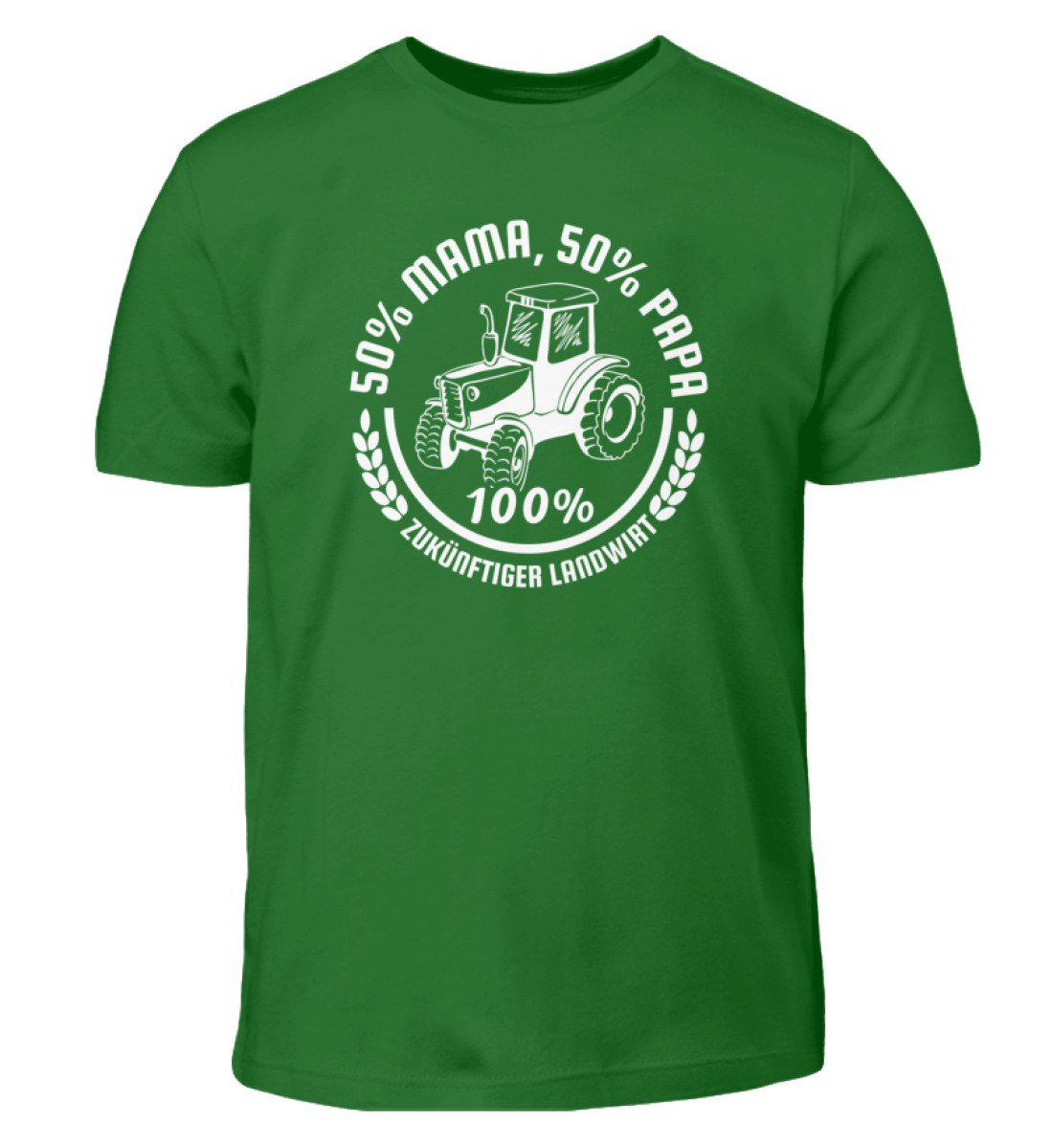 50% Mama 50% Papa · Kinder T-Shirt-Kinder T-Shirt-Kelly Green-3/4 (98/104)-Agrarstarz