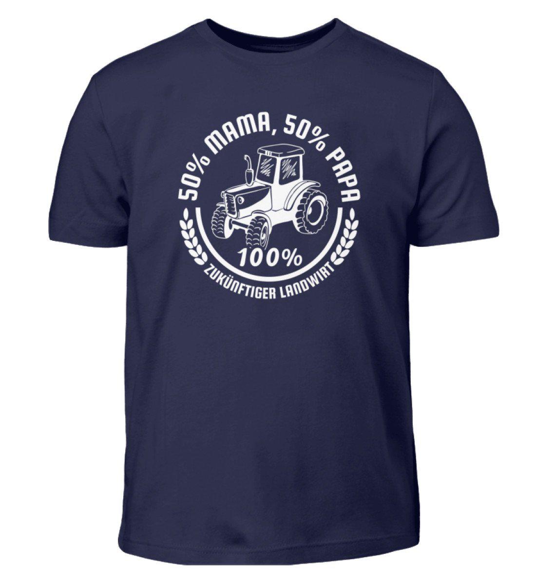 50% Mama 50% Papa · Kinder T-Shirt-Kinder T-Shirt-Navy-3/4 (98/104)-Agrarstarz