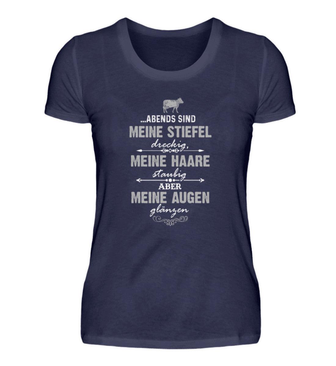 Abends Stiefel dreckig · Damen T-Shirt-Damen Basic T-Shirt-Navy-S-Agrarstarz