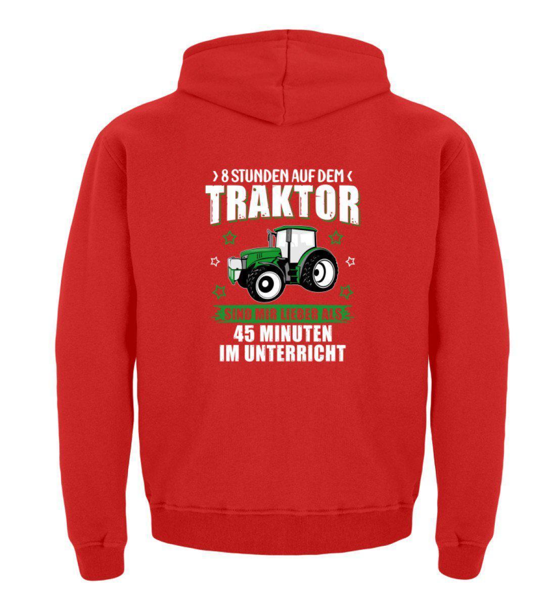 Acht Stunden Traktor · Kinder Kapuzenpullover Hoodie-Kinder Hoodie-Fire Red-12/14 (152/164)-Agrarstarz